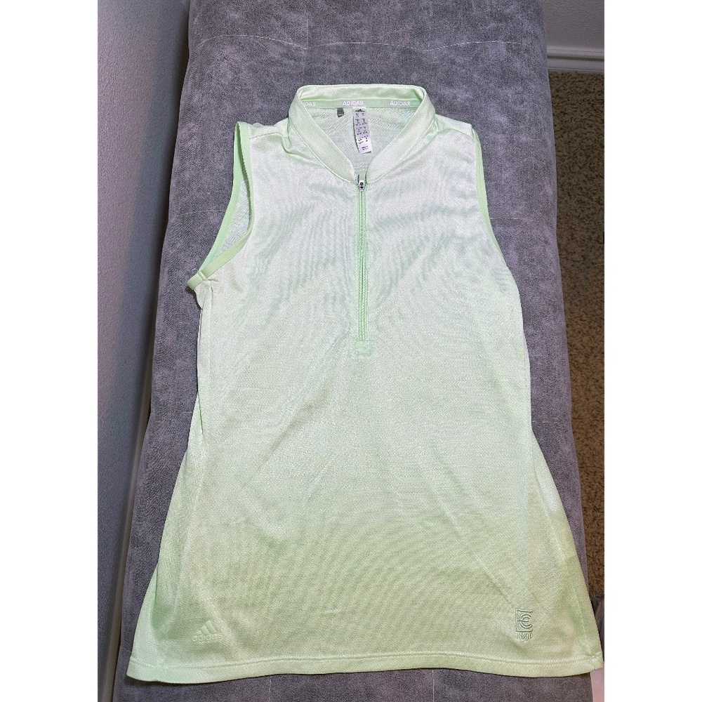 NWOT Adidas Women’s Golf Sleeveless 1/4 Zip Polo Top Mint XS